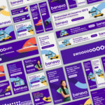 Bannières publicitaires Web de Beneva en divers formats.
