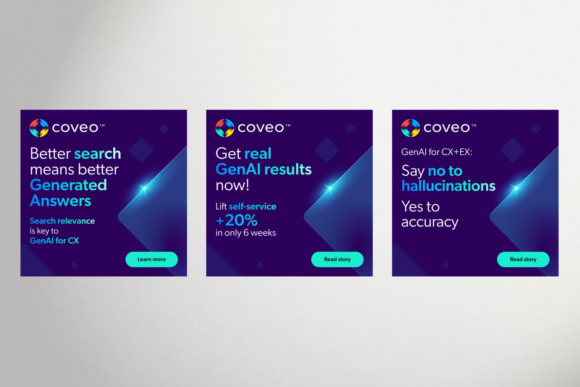 3 Coveo banners on GenAI. 