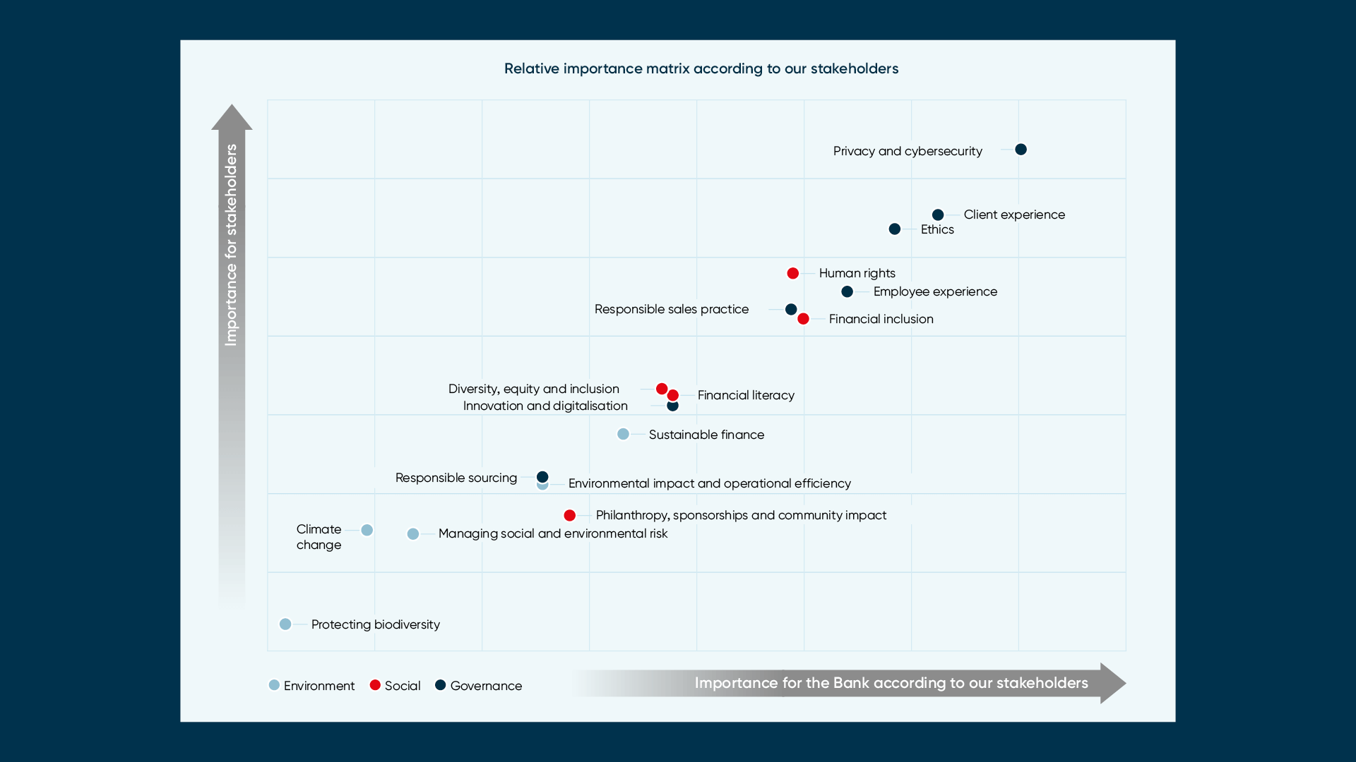National Bank EGS report matrix.