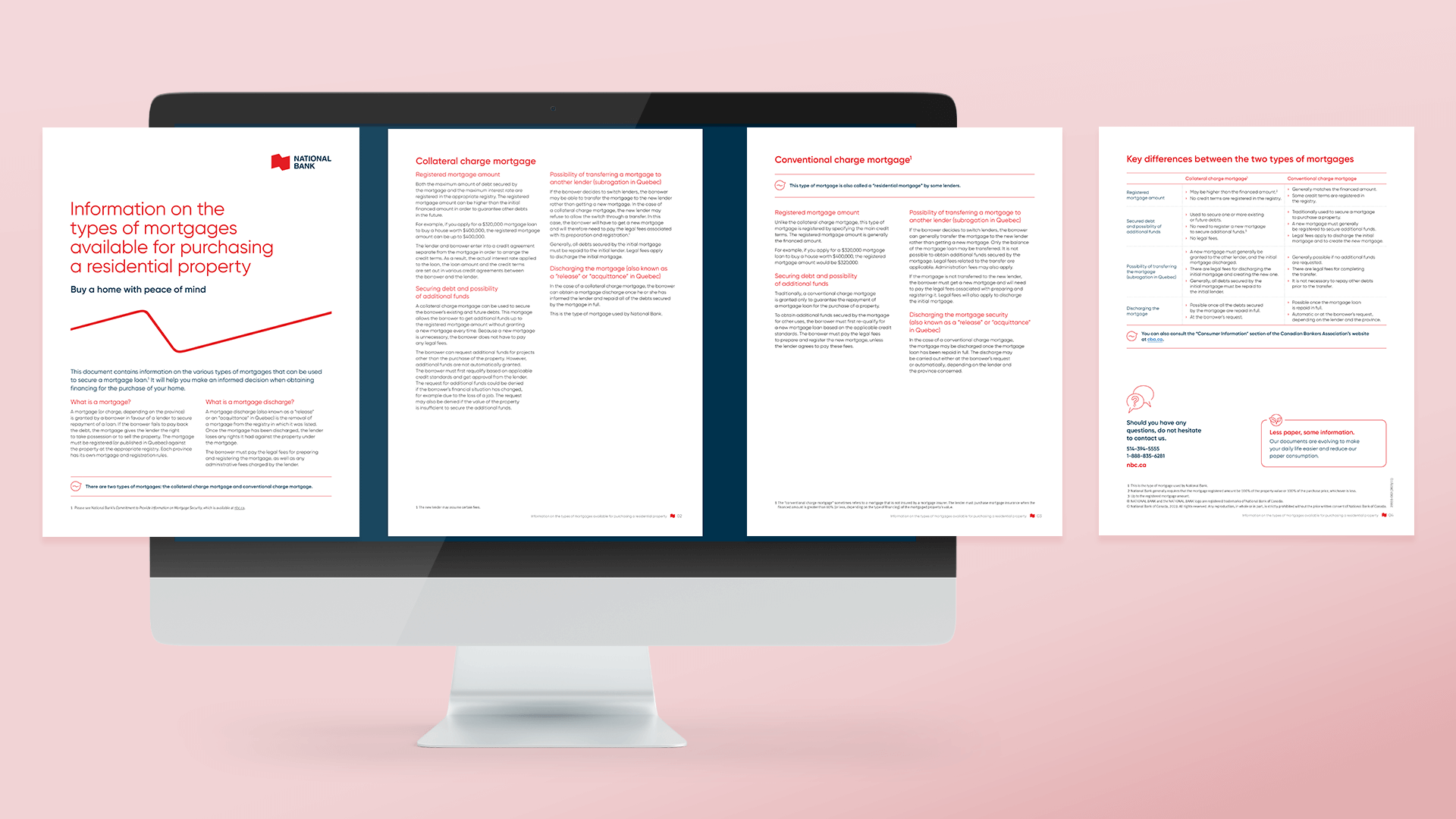 Digital brochure from National Bank explaining types of mortgages for purchasing a residential property.
