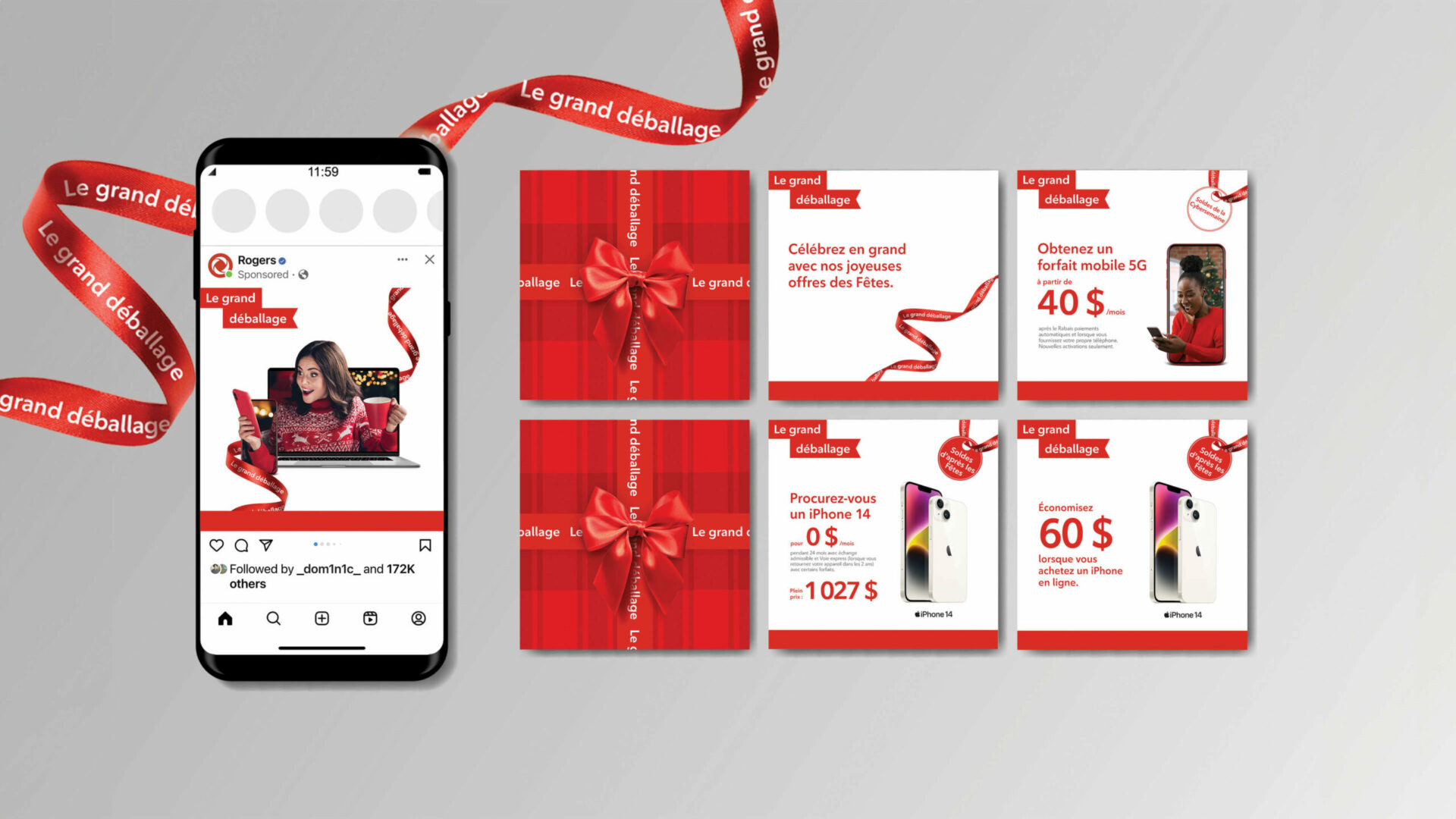 Offres promotionnelles de Rogers affichées sur un téléphone cellulaire