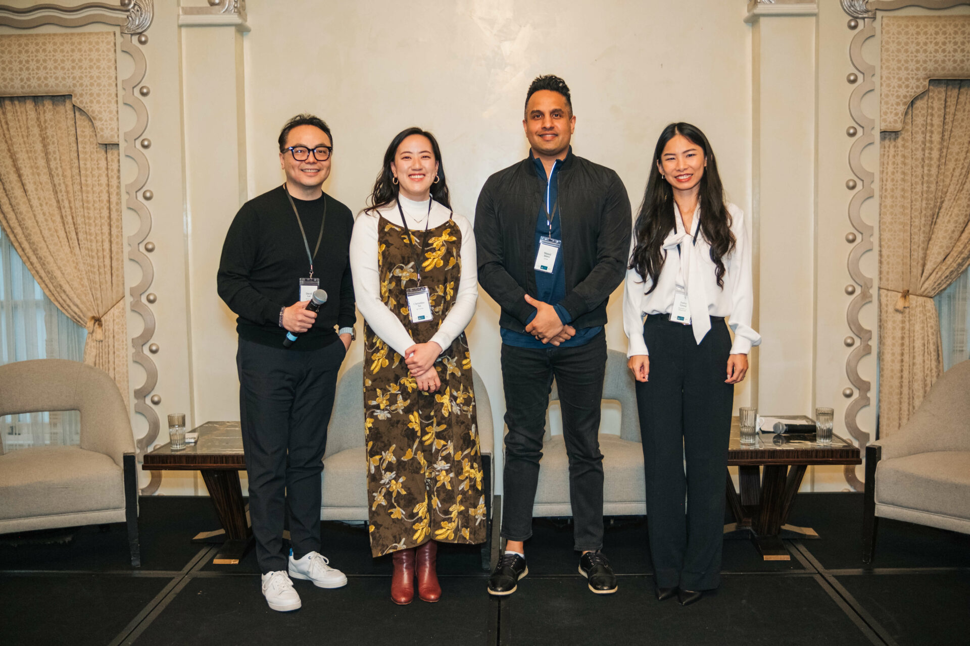 Group photo of the CEO panel speakers at the Vancouver C-Suite Marketing Summit after a live session.